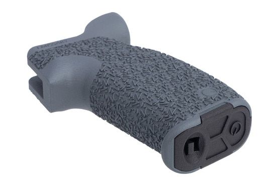 Emissary Full Size Aggressive Texture AR-15 Axle Grip in Grey with internal storage